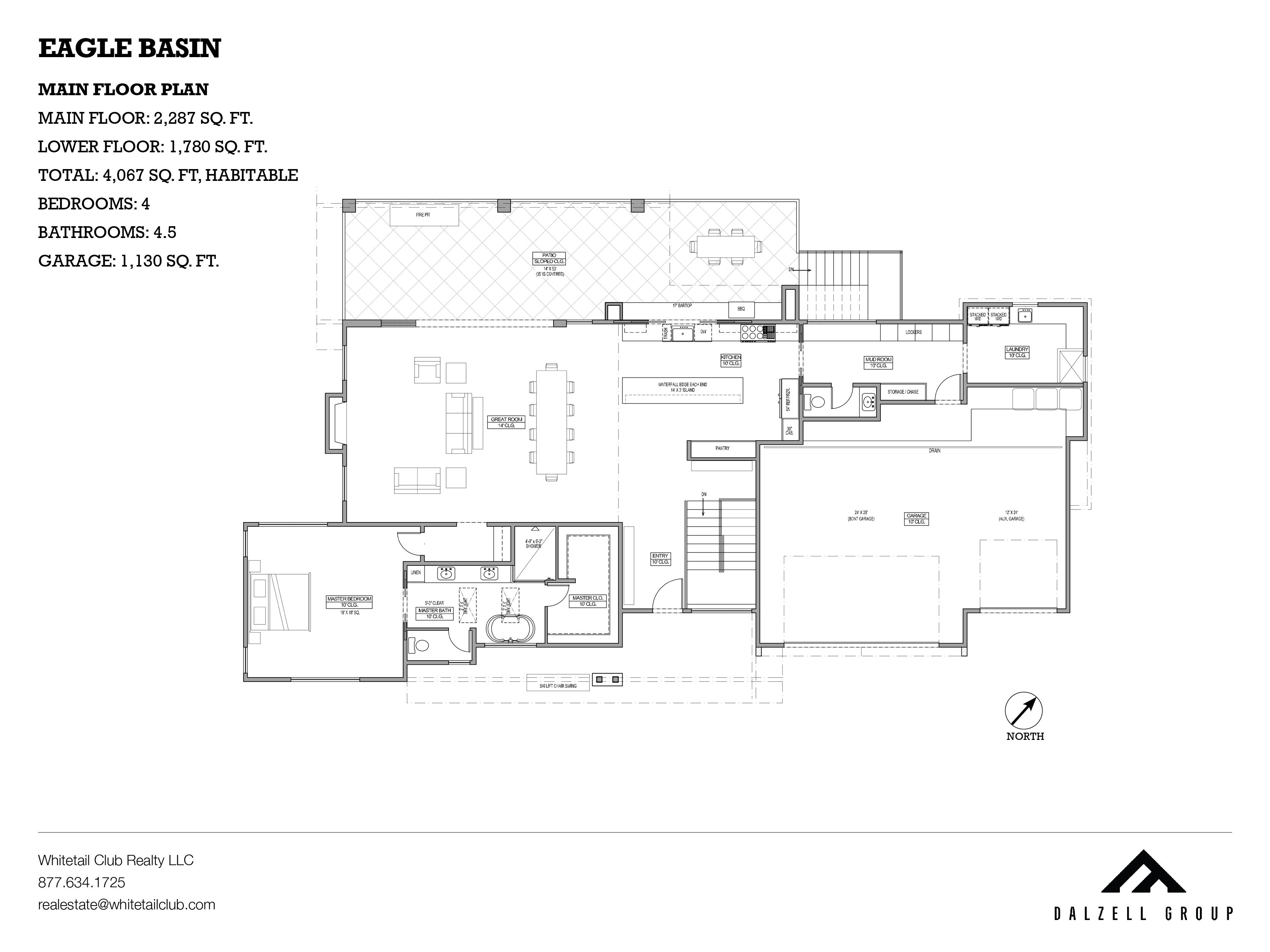 Eagle Basin Main Floor Plan – Whitetail Club