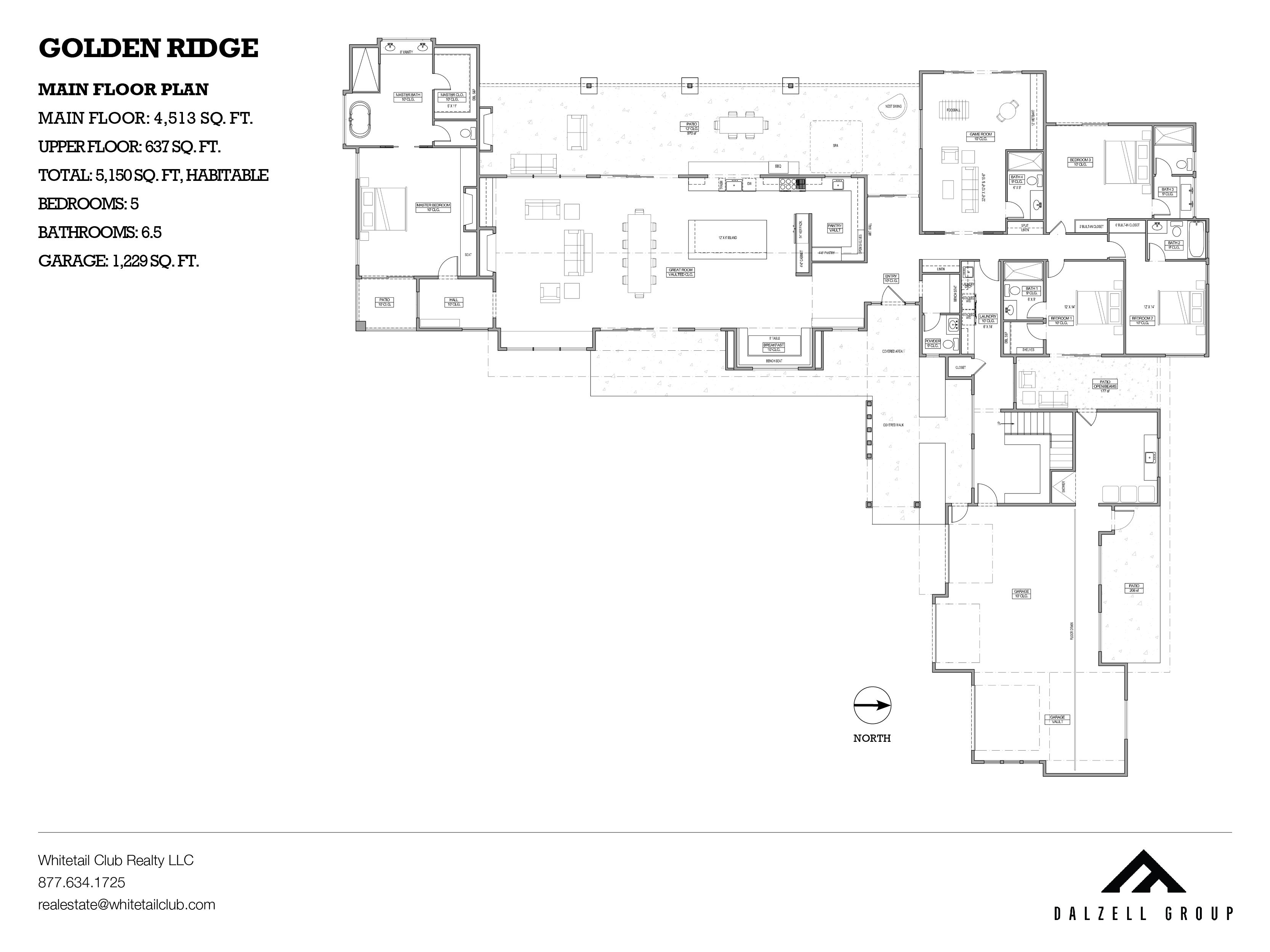 Golden Ridge Main Floor Plan – Whitetail Club