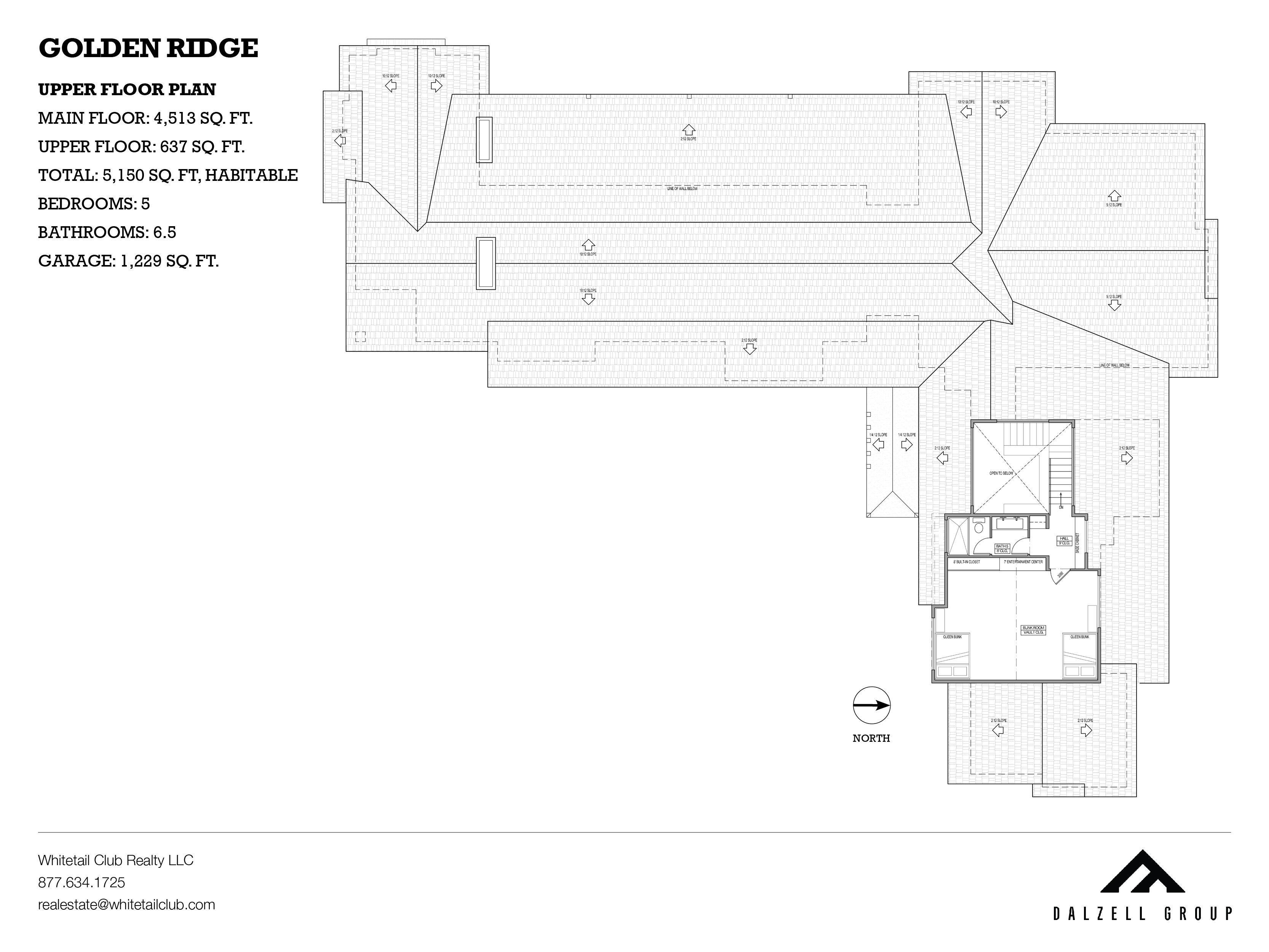Golden Ridge Upper Floor Plan – Whitetail Club