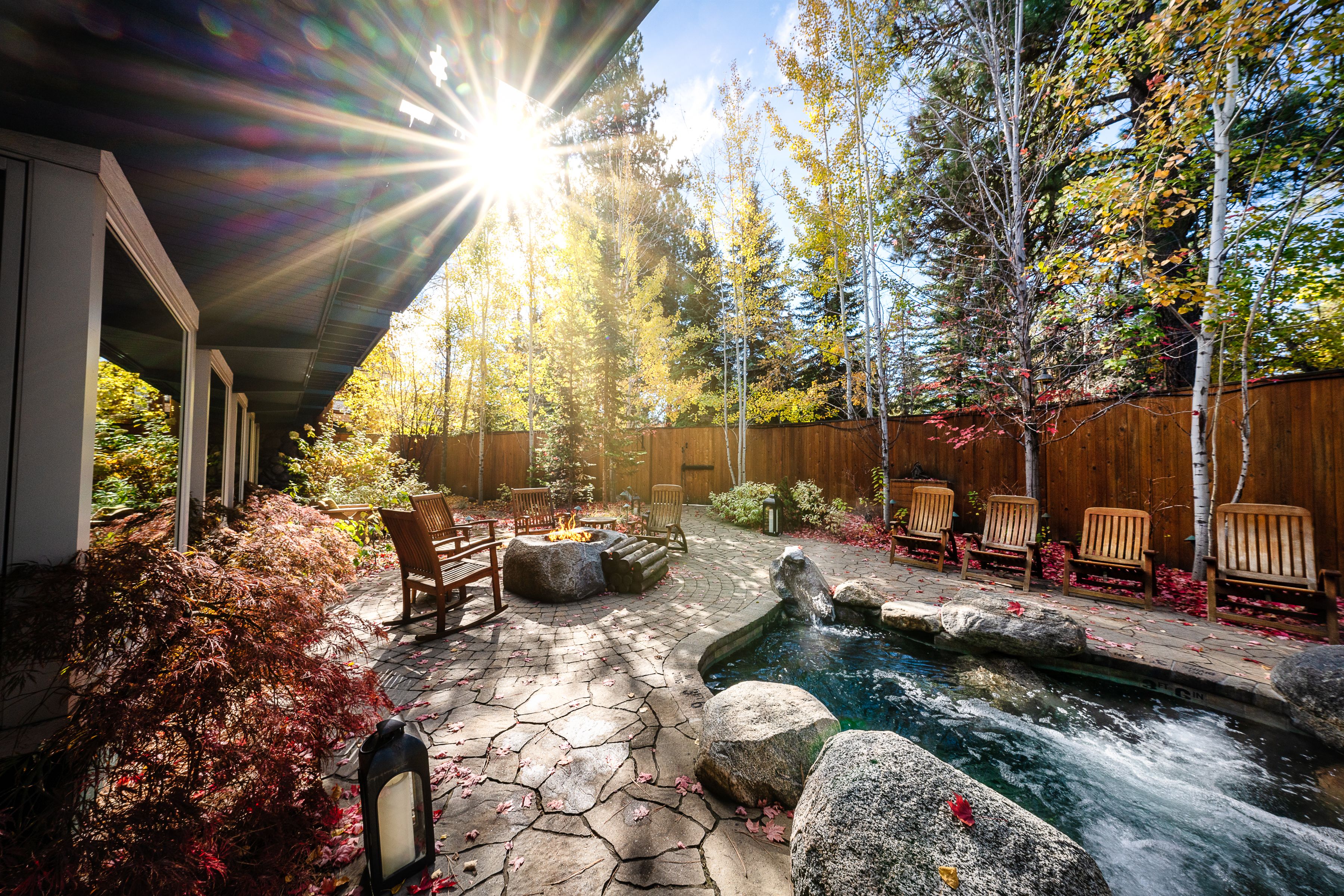 The Cove, an authentic Idaho spa, mid-fall at Shore Lodge. 